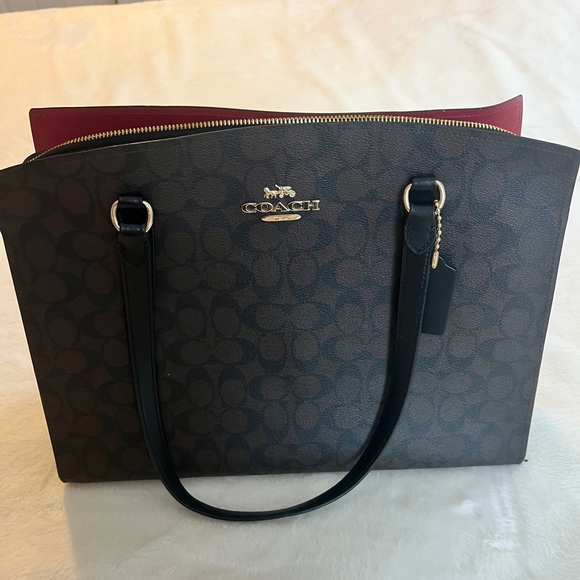 Coach Handbags - Coach Black and Brown Signature Tote